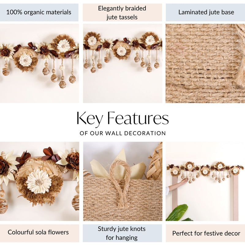 Handmade Toran With Sola Flower Decoration