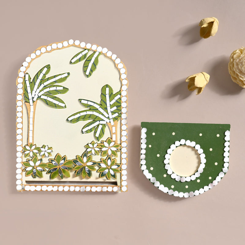 Handmade Lippan Art Tealight Candle Holder Set Of 2