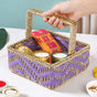 Handwoven Gift Basket With Movable Handle Lavender