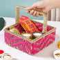 Gift Hamper Basket With Movable Handle Pink