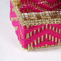 Gift Hamper Basket With Movable Handle Pink