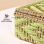 Handwoven Basket Gold And Green