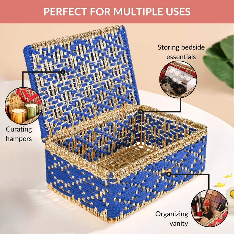 Handwoven Gift Basket Royal Blue