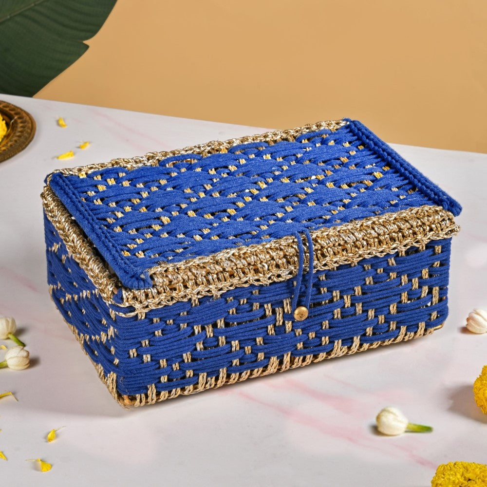 Handwoven Gift Basket Royal Blue