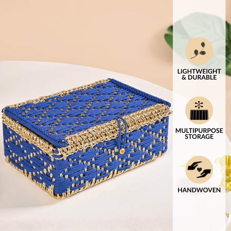 Handwoven Gift Basket Royal Blue