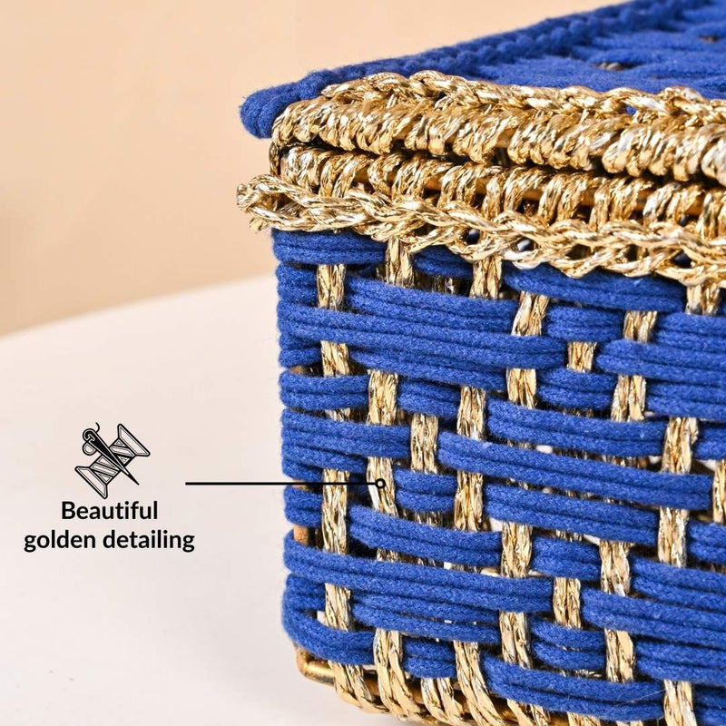 Handwoven Gift Basket Royal Blue