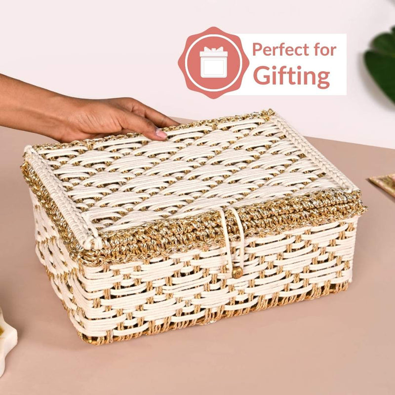 Handwoven Gift Basket White