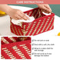 Handwoven Gift Basket With Handles Red And Gold