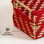 Handwoven Gift Basket With Handles Red And Gold