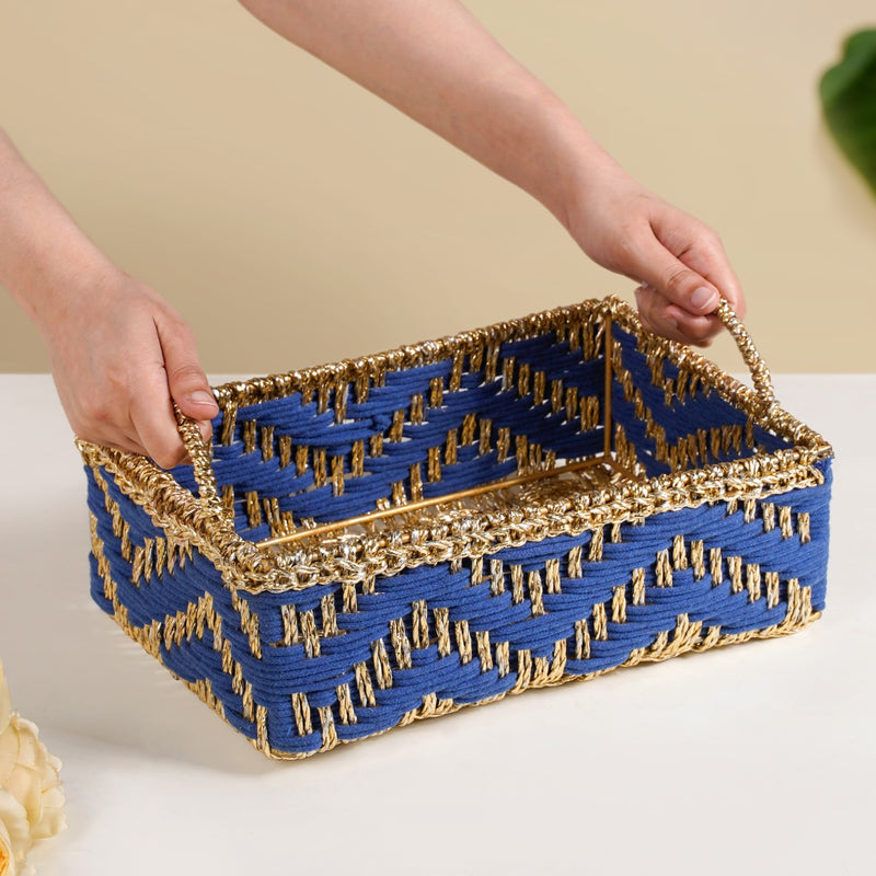 Handwoven Basket Blue