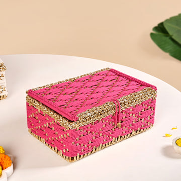 Handwoven Gift Basket Queen Pink