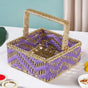 Handwoven Gift Basket With Movable Handle Lavender