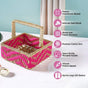 Gift Hamper Basket With Movable Handle Pink
