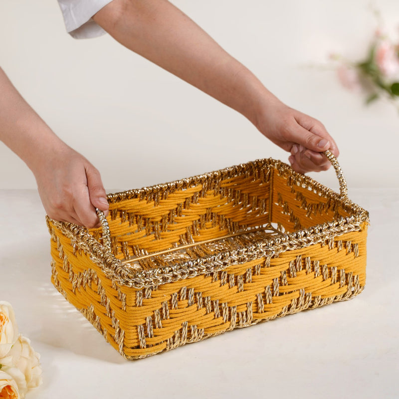 Handwoven Tray Yellow