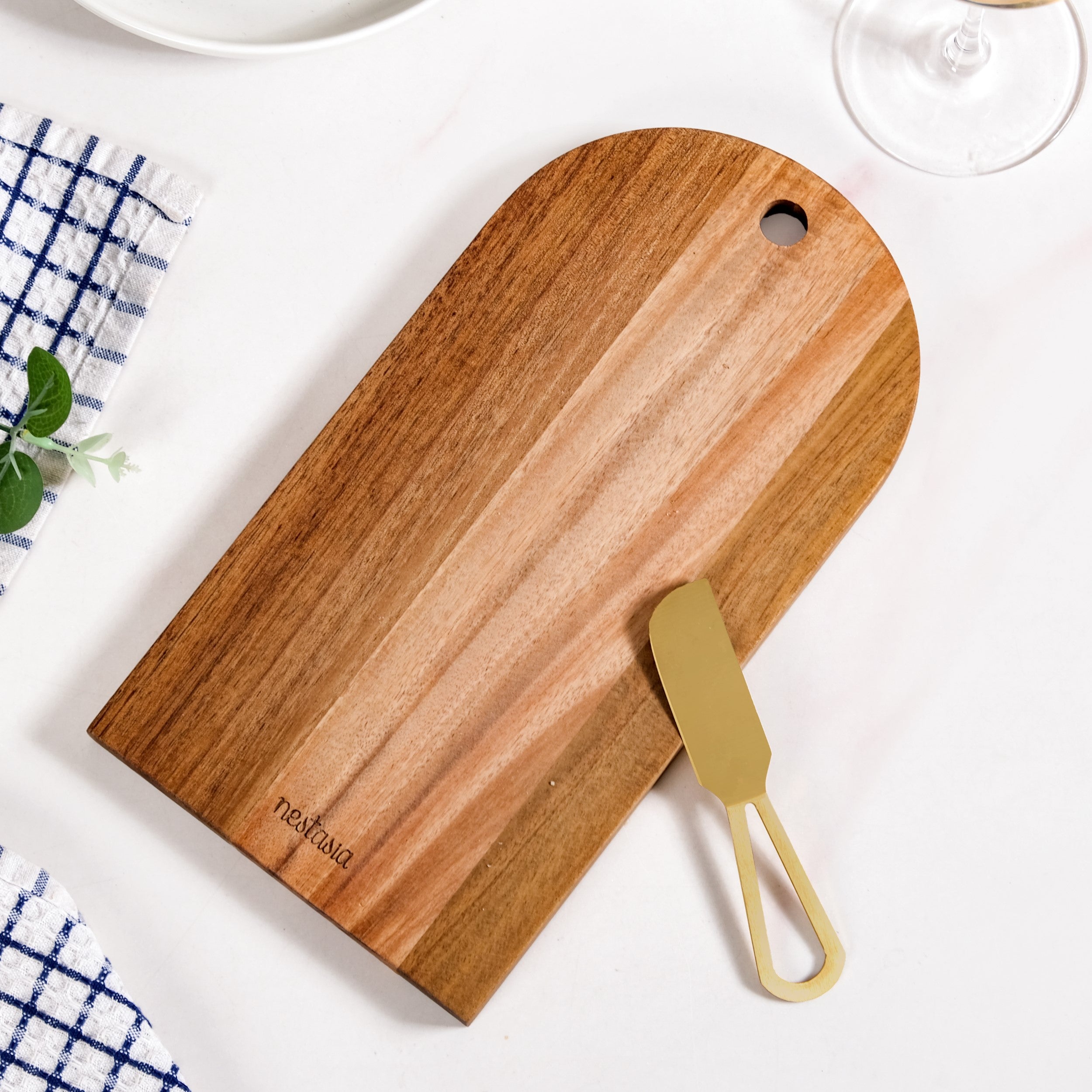 Wooden Arch Cheeseboard With Knife Set Of 2
