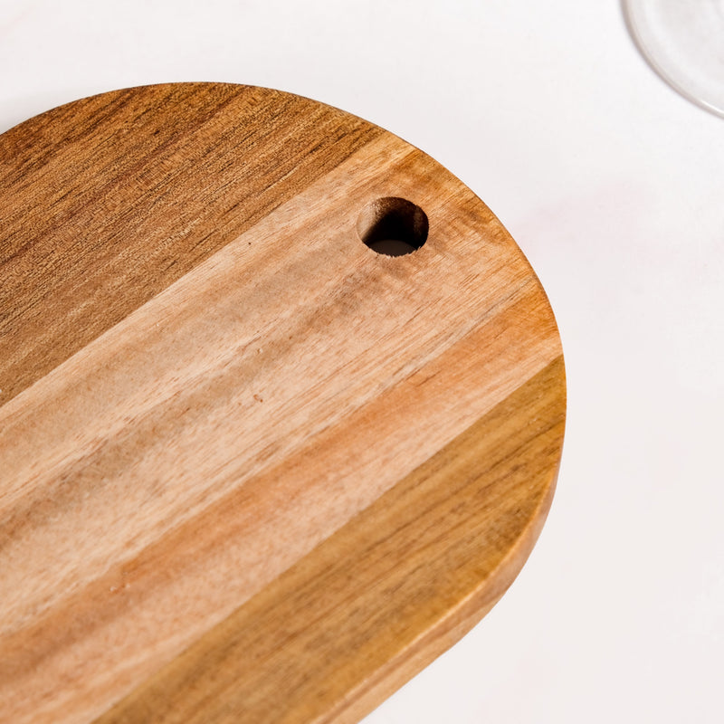 Hangable Acacia Cheeseboard With Knife Set Of 2