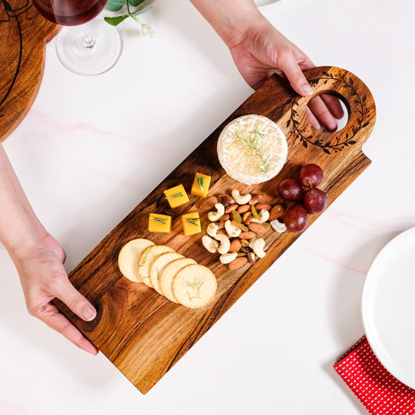 Wreath Ring Acacia Wood Platter 44x15cm