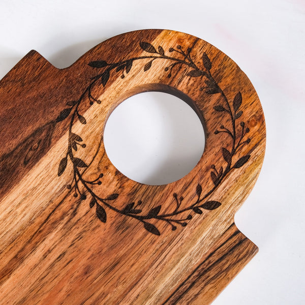 Wreath Ring Acacia Wood Platter 44x15cm