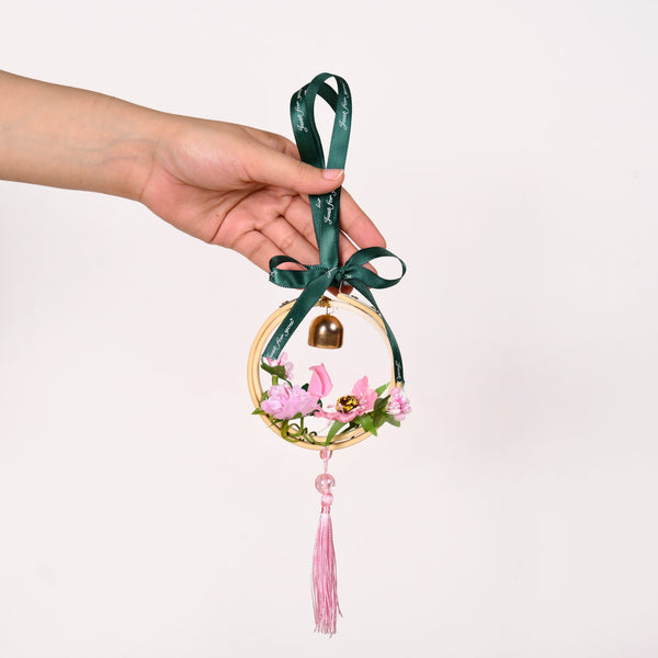 DIY Floral Swinging Car Ornament Pink