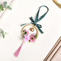 Floral Swinging Car Ornament Pink