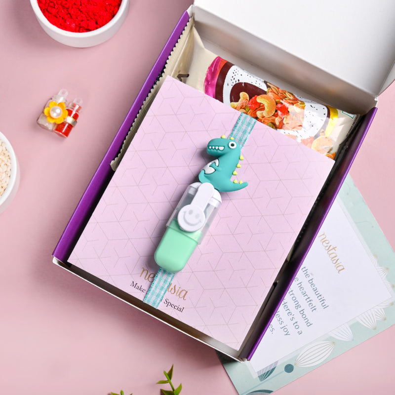 Happy Dino Rakhi Gift Set
