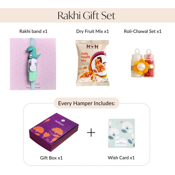 Happy Dino Rakhi Gift Set