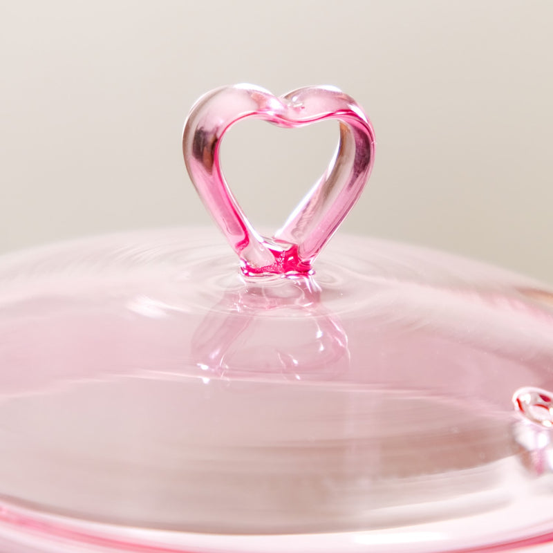 Heart Headed Small Borosilicate Cooking Pot 1250ml