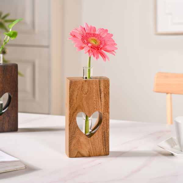 Heart Shaped Planter Pair With Removable Test Tubes
