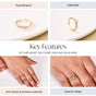 Heart Solitaire Leafline Gold Ring