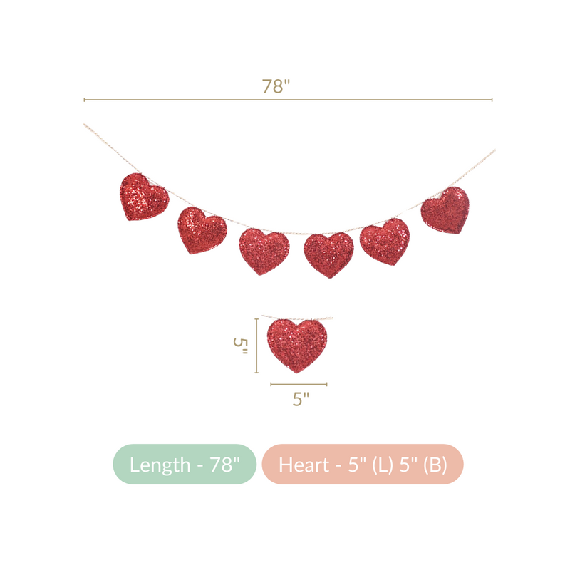 Hearts Bunting For Home Decoration 78 Inch