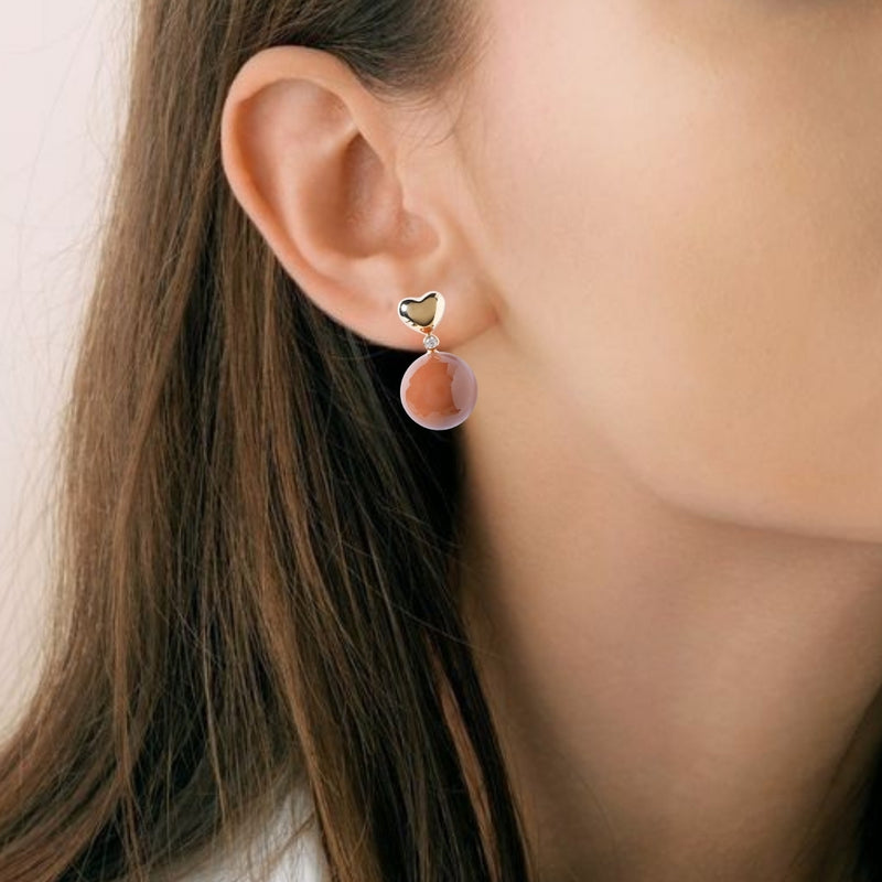Heart Of Gold Drop Earrings Brown