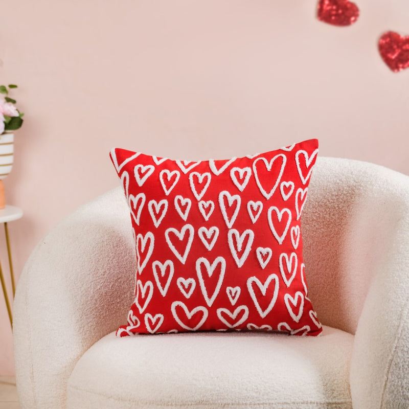 Adorable Hearts Cushion Case Set Of 2 16x16 Inch