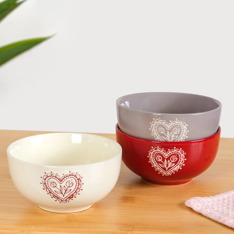 Hearty Ceramic Bowl Set Of 3 540ml