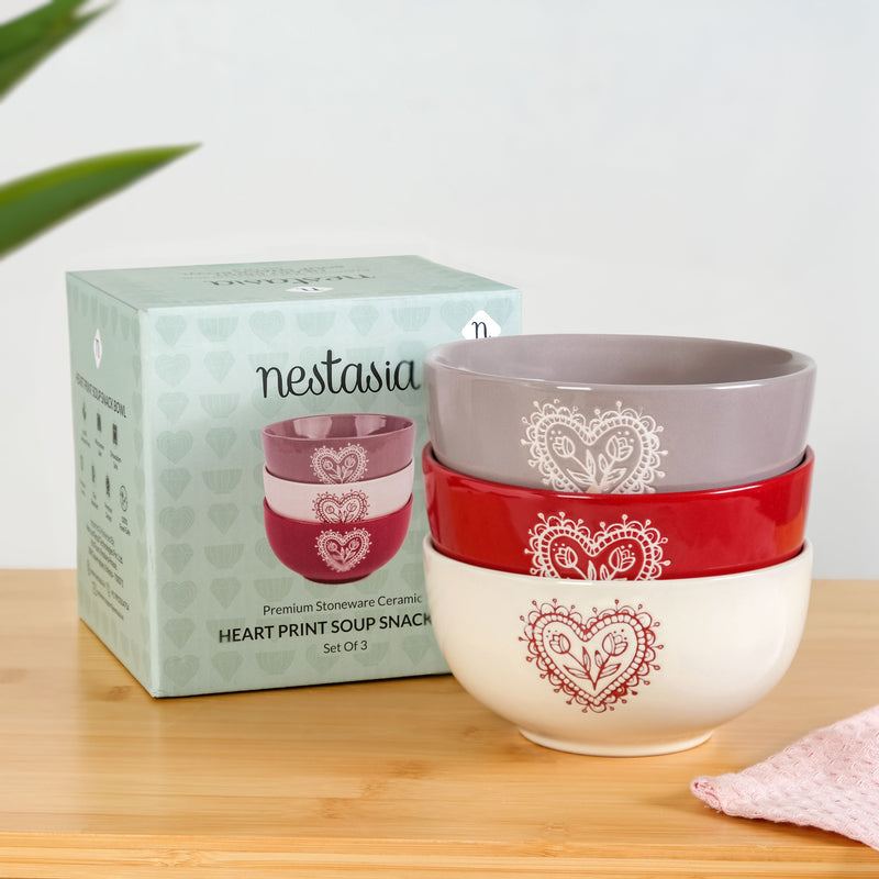 Hearty Ceramic Bowl Set Of 3 540ml