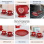 Hearty Ceramic Tea Cup And Saucer Set Of 2 Red 200ml