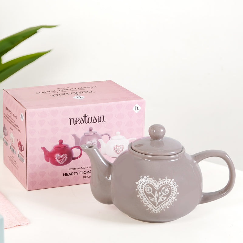 Hearty Ceramic Tea Pot Grey 1000ml