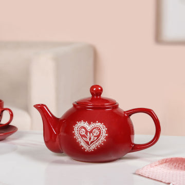 Hearty Ceramic Tea Pot Red 1000ml