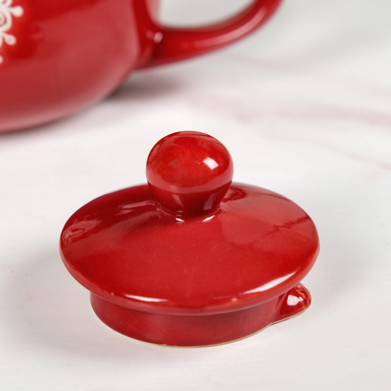 Hearty Ceramic Tea Pot Red 1000ml