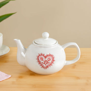 Hearty Ceramic Tea Pot White 1000ml
