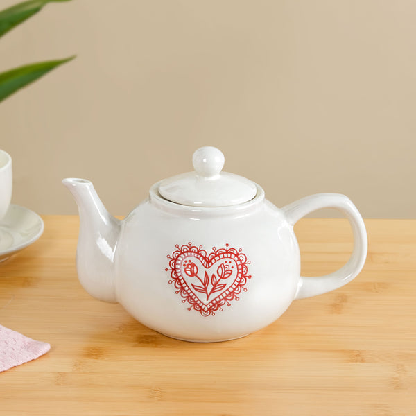 Hearty Ceramic Tea Pot White 1000ml