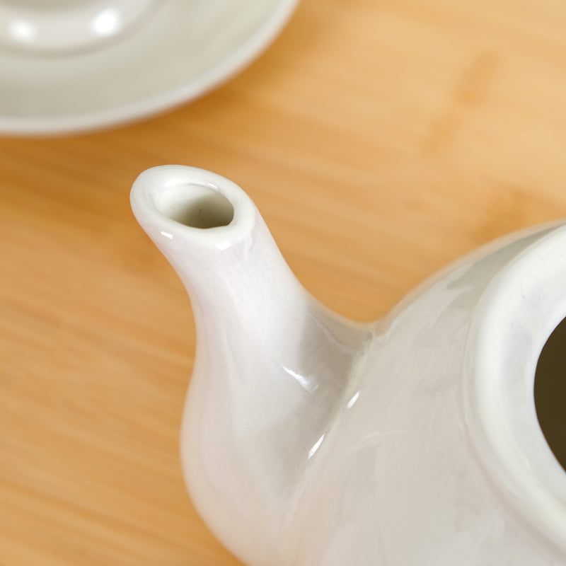 Hearty Ceramic Tea Pot White 1000ml