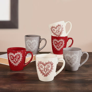 Hearty Floral Cup Set Of 6 210ml
