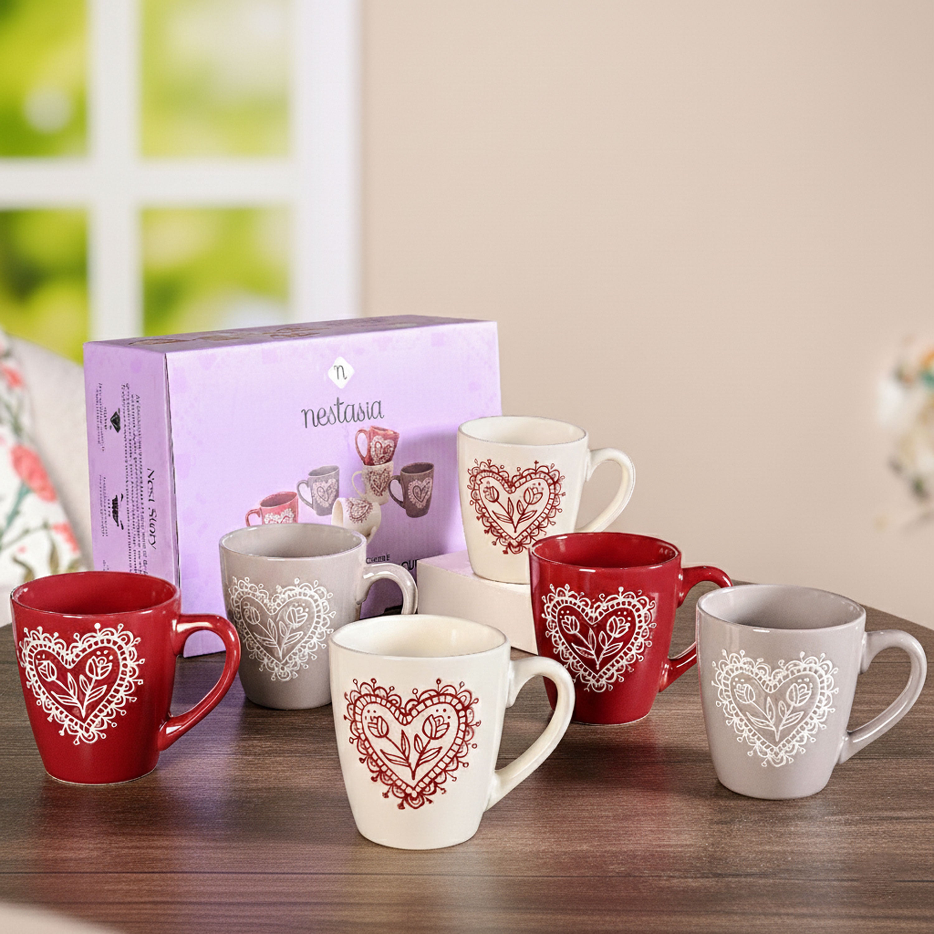 Hearty Floral Cup Set Of 6 210ml Online - Premium Tea Cup | Nestasia
