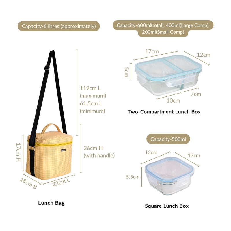 Heat Insulated Lunch Bag With Lunch Box Hamper