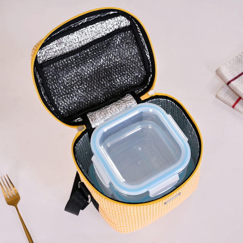 Heat Insulated Lunch Bag With Lunch Box Hamper