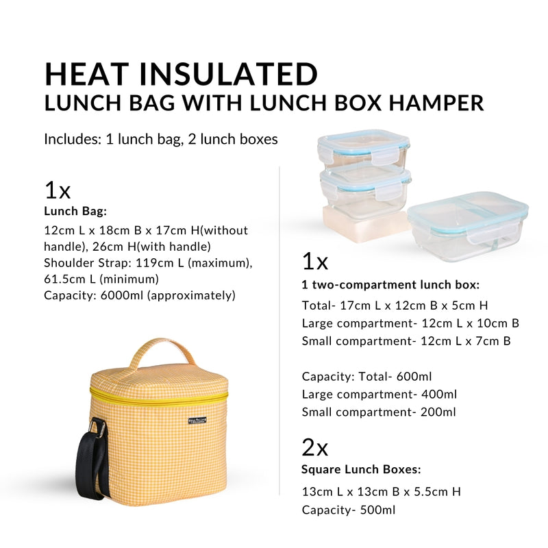 Heat Insulated Lunch Bag With Lunch Box Hamper