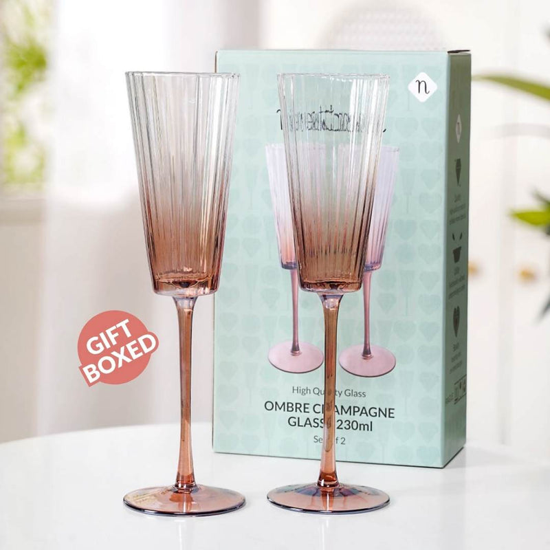 Helios Ombre Champagne Glass Set Of 2 230ml