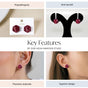 Hexa Maroon Studs