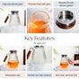 Hexagon Borosilicate Juice Jar 1350ml