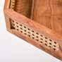Hexagon Acacia Wood Rattan Cane Tray